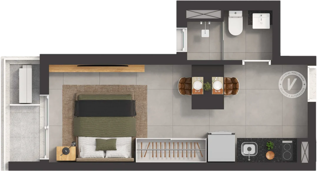 Floor plan Studio — 20.82 sqm